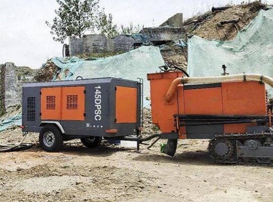 GENWELD 188HP Diesel Portable Screw Compressor with Yuchai 140KW Engine 2 Wheel Two-stage Compression 17/15 m3/min FAD